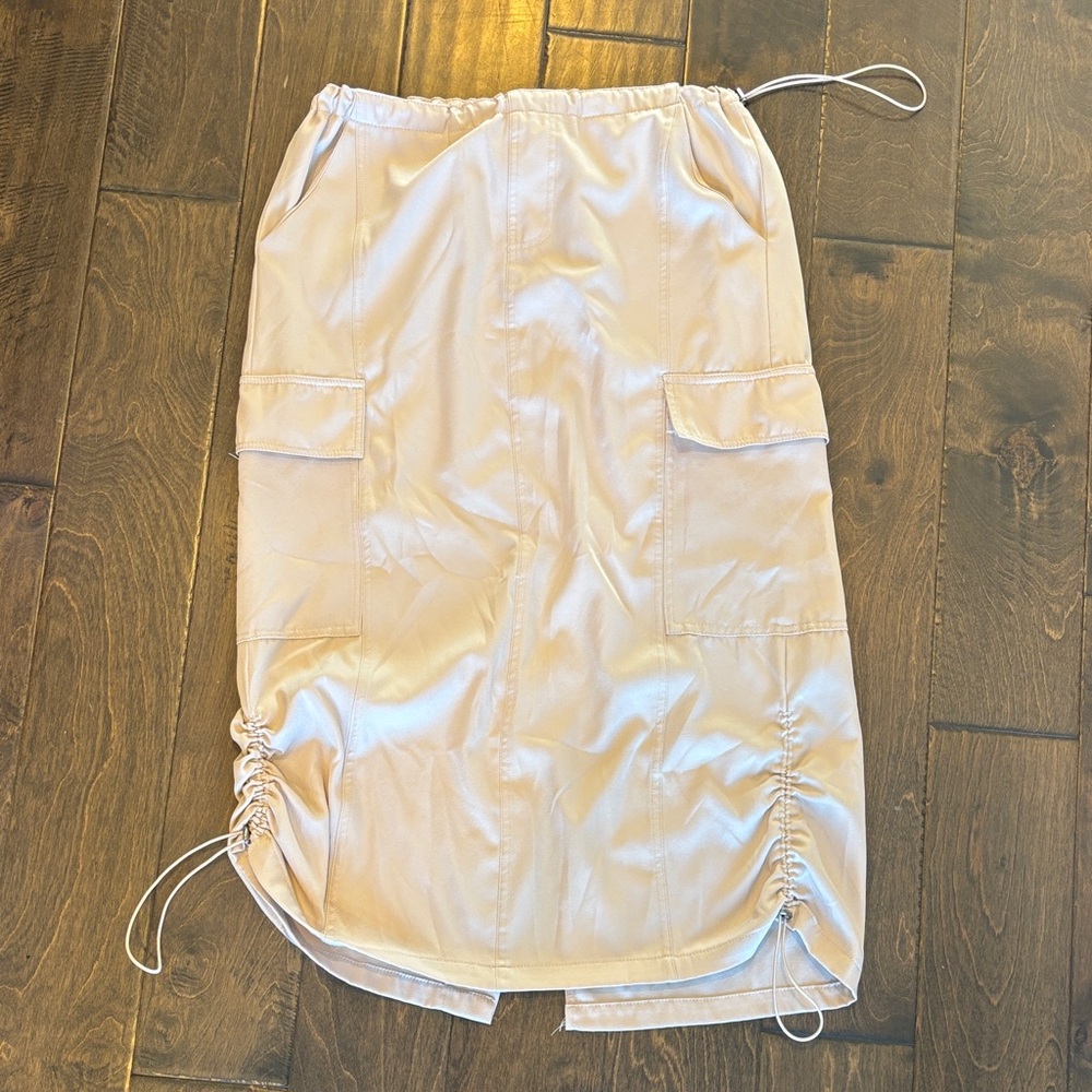 HYFVE Cream Pencil Skirt with Drawstrings